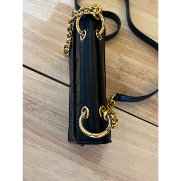 AUTHENTIC TORY BURCH SMALL BLACK QUILTED LEATHER FLEMING HANDBAG - Picture 3 of 9